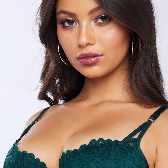 Savage Not Sorry Lace Balconette Bra – 38C, Underworld Green, New - Picture 2 of 6